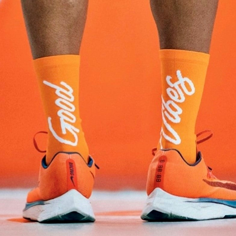 PACIFIC AND CO Good Vibes Performance Cycling Socks - Orange